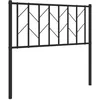 Image de vidaXL Tête de lit de Remplacement, Accessoire de Lit avec Pieds, Tête de Cadre de Lit, Meuble de Chambre à Coucher Maison Intérieur, Métal Noir 90 cm