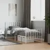 Image de vidaXL Cadre de lit métal sans matelas avec pied de lit blanc 80x200cm