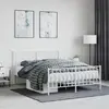 Image de vidaXL Cadre de lit métal sans matelas et pied de lit blanc 140x190 cm
