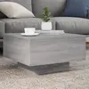 Image de vidaXL Table basse avec lumières LED sonoma gris 55x55x31 cm