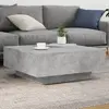 Image de vidaXL Table basse avec lumières LED gris béton 80x80x31 cm