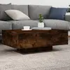 Image de vidaXL Table basse avec lumières LED chêne fumé 85x55x31 cm
