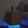 Image de vidaXL Armoire de chevet avec lumières LED chêne sonoma