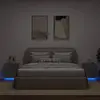 Image de vidaXL Armoires de chevet et lumières LED 2 pcs gris béton