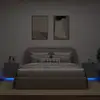 Image de vidaXL Armoires de chevet et lumières LED 2 pcs sonoma gris