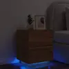 Image de vidaXL Armoire de chevet et lumières LED chêne marron bois ingénierie