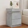 Image de vidaXL Table de chevet avec lumières LED gris béton 35x39x55 cm