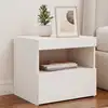 Image de vidaXL Tables de chevet avec lumières LED 2 pcs blanc 50x40x45 cm