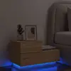 Image de vidaXL Table de chevet avec lumières LED chêne sonoma 70x36x40,5 cm