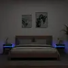 Image de vidaXL Armoires de chevet avec lumières LED 2 pcs noir 40x39x48,5 cm