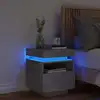 Image de vidaXL Armoire de chevet avec lumières LED gris béton 40x39x48,5 cm