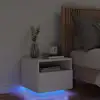 Image de vidaXL Table de chevet avec lumières LED blanc 40x39x37 cm