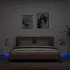 Image de vidaXL Tables de chevet murales avec lumières LED 2 pcs blanc