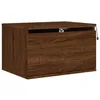 Image de vidaXL Table de Chevet Murale avec Lumières LED, Armoire de Nuit, Table de Nuit, Armoire de Chevet Chambre, Moderne, Chêne Marron Bois d'Ingénierie