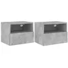 Image de vidaXL Meubles TV Muraux 2 pcs, Armoires de Télévision Suspendues avec Compartiment, Meubles Télé Flottants, Moderne, Gris Béton Bois d'Ingénierie