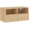 Image de vidaXL Meuble TV Mural, Armoire de Télévision Suspendue avec Compartiments, Meuble Télé Flottant de Salon, Moderne, Chêne Sonoma Bois d'Ingénierie