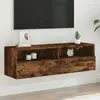 Image de vidaXL Meuble TV mural chêne fumé 100x30x30 cm bois d'ingénierie