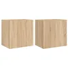 Image de vidaXL Meubles TV Muraux 2 pcs, Armoires de Télévision Suspendues avec Compartiment, Meubles Télé Flottants, Moderne, Chêne Sonoma Bois Ingénierie