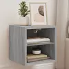 Image de vidaXL Meuble TV mural avec lumières LED sonoma gris 30x28,5x30 cm