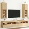 Image de vidaXL Meubles TV avec lumières LED 2 pcs chêne sonoma 30,5x30x102 cm