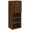 Image de vidaXL Meuble TV avec Lumières LED, Armoire de Télévision Murale avec Rangement, Meuble Télé Suspendu Salon Salle de Séjour, Moderne, Chêne Marron