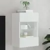 Image de vidaXL Meuble TV mural avec lumières LED blanc 40x30x60,5 cm