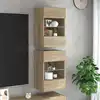 Image de vidaXL Meubles muraux avec lumières LED pour TV 2 pcs chêne sonoma 40x30x60,5 cm