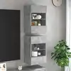 Image de vidaXL Meubles muraux avec lumières LED pour TV 2pcs gris béton 40x30x60,5 cm