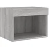 Image de vidaXL Table de Chevet Murale avec Lumières LED, Armoire de Lit Suspendue, Table de Nuit, Armoire de Nuit Chambre, Moderne, Sonoma Gris