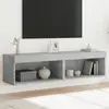 Image de vidaXL Meubles TV avec lumières LED 2 pcs gris béton 60x30x30 cm