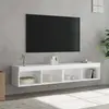 Image de vidaXL Meubles TV avec lumières LED 2 pcs blanc 80x30x30 cm