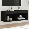 Image de vidaXL Meuble TV avec lumières LED noir 80x30x30 cm