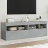 Image de vidaXL Meubles TV muraux et lumières LED 2pcs gris béton 60x30x40 cm