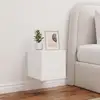 Image de vidaXL Meuble TV mural avec lumières LED blanc 30,5x35x30 cm