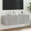 Image de vidaXL Meuble TV mural avec lumières LED sonoma gris 100x35x31 cm
