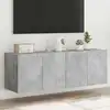 Image de vidaXL Meubles TV muraux et lumières LED 2pcs gris béton 60x35x41 cm