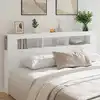 Image de vidaXL Tête de lit à LED blanc 200x18,5x103,5 cm bois d'ingénierie