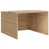 Image de vidaXL Garage pour Robot Tondeuse, Abri de Rangement pour Robot Tondeuse, Auvent de Jardin Terrasse, Beige 86x90x52/57 cm Résine Tressée