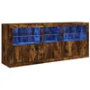 Image de Buffet avec lumières LED chêne fumé 162x37x67 cm