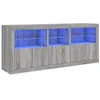 Image de vidaXL Buffet avec lumières LED Sonoma Gris 162x37x67 cm