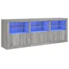 Image de vidaXL Buffet avec lumières LED Sonoma Gris 181,5x37x67 cm
