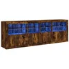 Image de Buffet avec lumières LED chêne fumé 202x37x67 cm