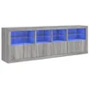 Image de vidaXL Buffet avec lumières LED Sonoma Gris 202x37x67 cm