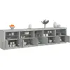 Image de vidaXL Buffet avec lumières LED gris béton 283x37x67 cm