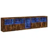 Image de Buffet avec lumières LED chêne fumé 283x37x67 cm