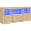 Image de vidaXL Buffet avec lumières LED chêne Sonoma 142,5x37x67 cm