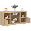 Image de vidaXL Buffet avec lumières LED chêne sonoma 142,5x37x67 cm