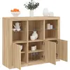 Image de vidaXL Buffets avec lumières LED 3 pcs chêne sonoma bois d'ingénierie