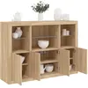 Image de vidaXL Buffets avec lumières LED 3 pcs chêne sonoma bois d'ingénierie