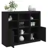 Image de vidaXL Buffets avec lumières LED 3 pcs noir bois d'ingénierie